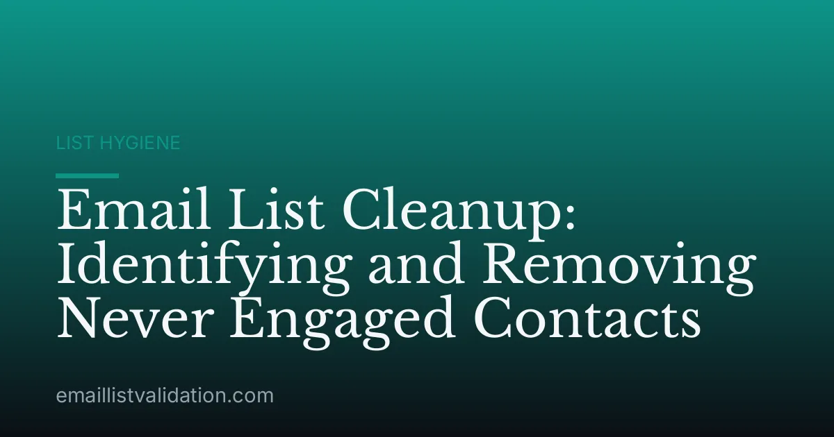 Email List Cleanup: Identifying and Removing Never Engaged Contacts