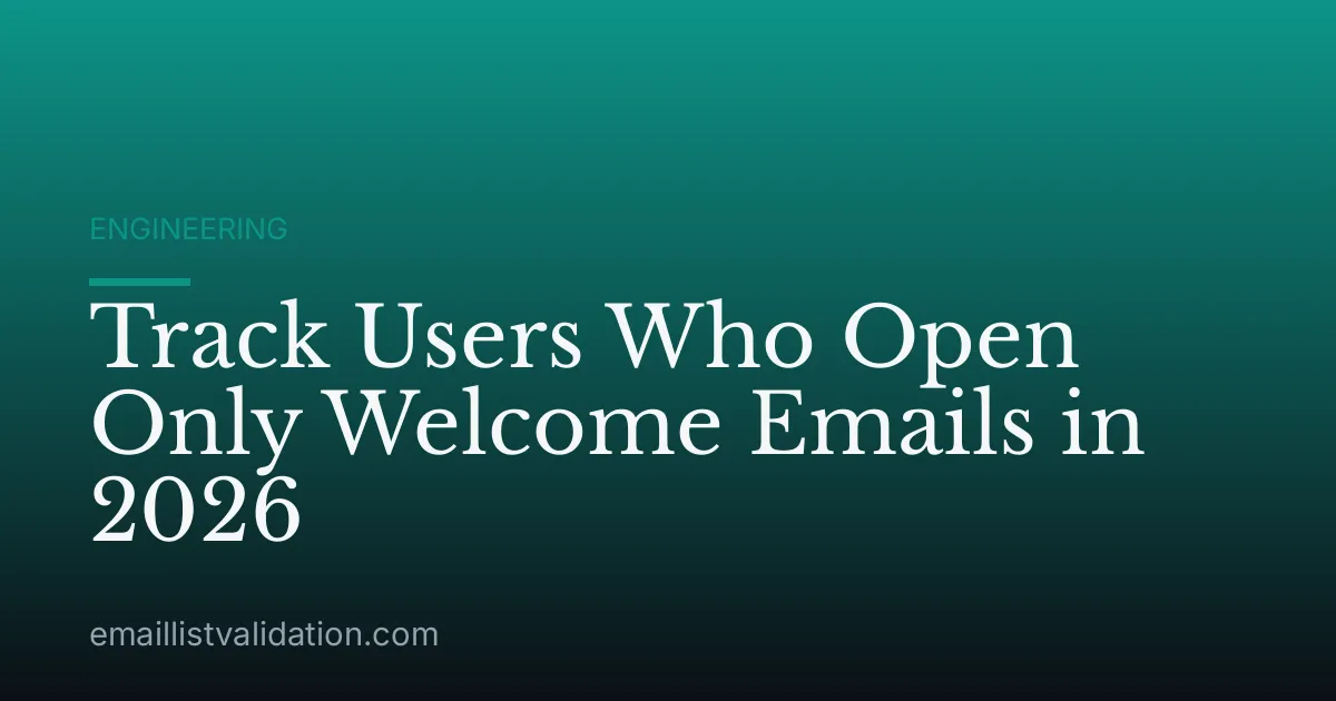 Track Users Who Open Only Welcome Emails in 2026