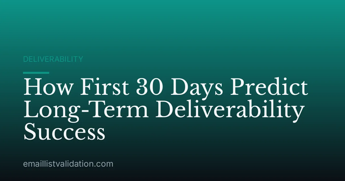 How First 30 Days Predict Long-Term Deliverability Success