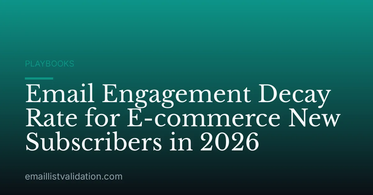 Email Engagement Decay Rate for E-commerce New Subscribers in 2026