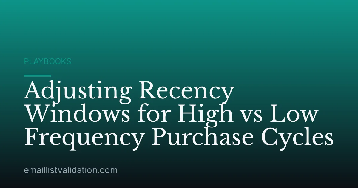 Adjusting Recency Windows for High vs Low Frequency Purchase Cycles