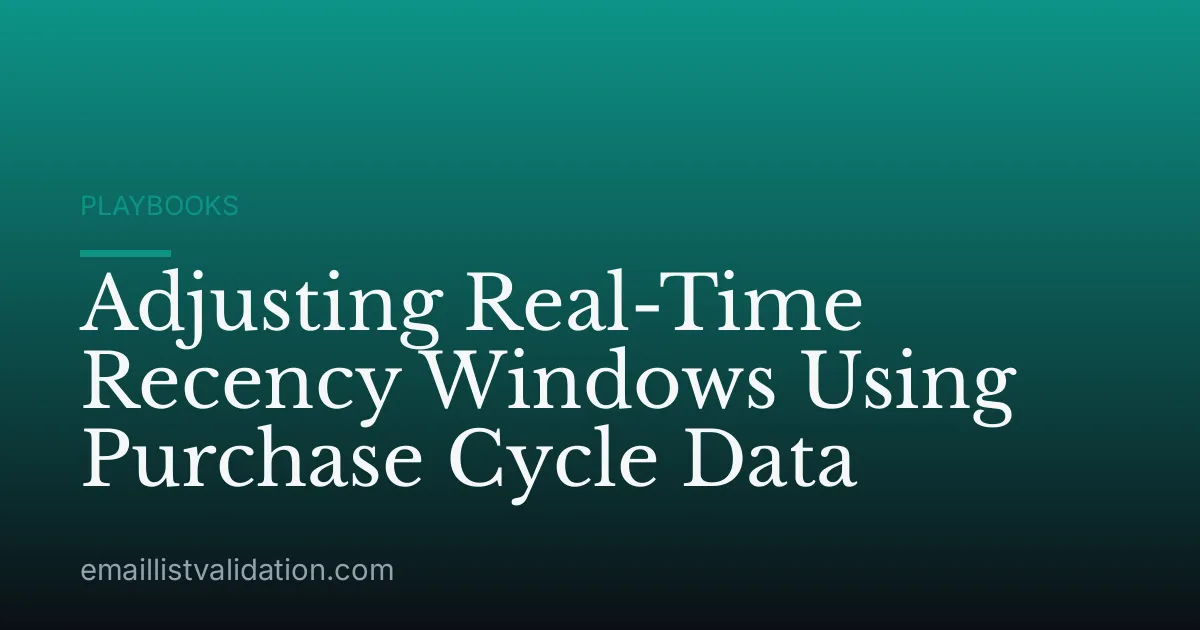 Adjusting Real-Time Recency Windows Using Purchase Cycle Data