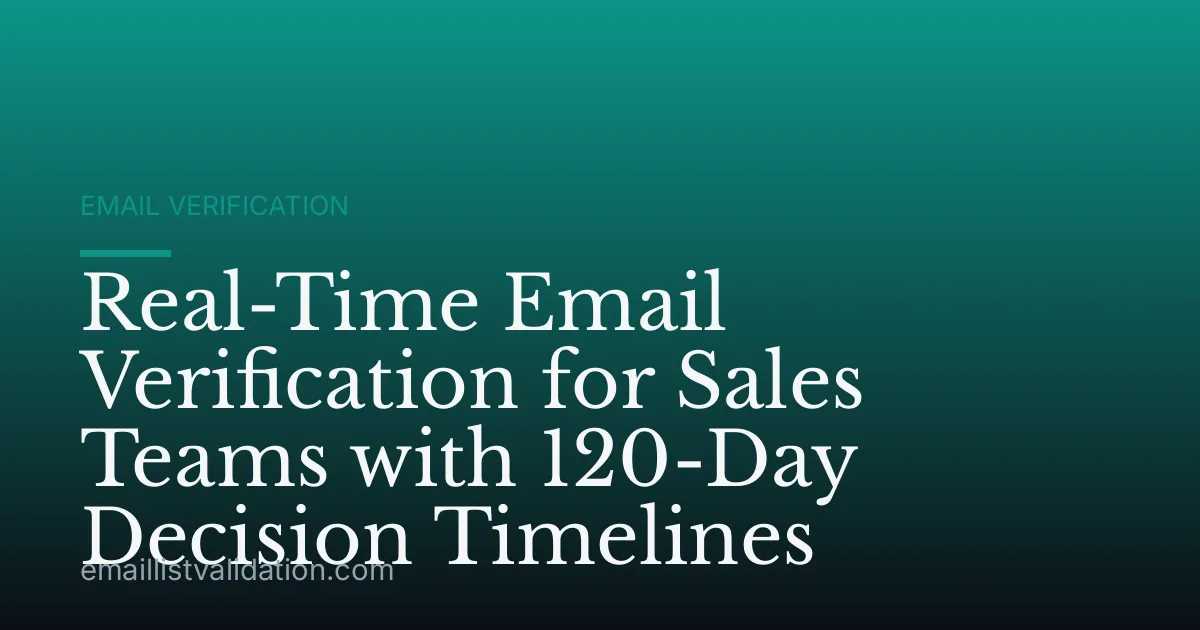 Real-Time Email Verification for Sales Teams with 120-Day Decision Timelines