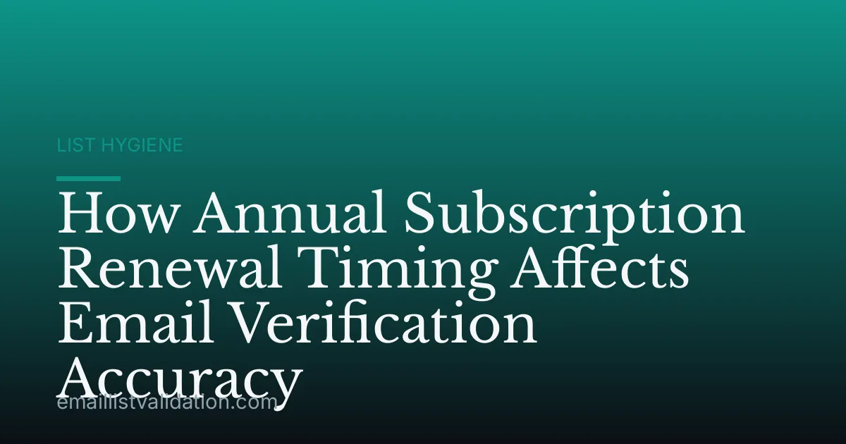 How Annual Subscription Renewal Timing Affects Email Verification Accuracy