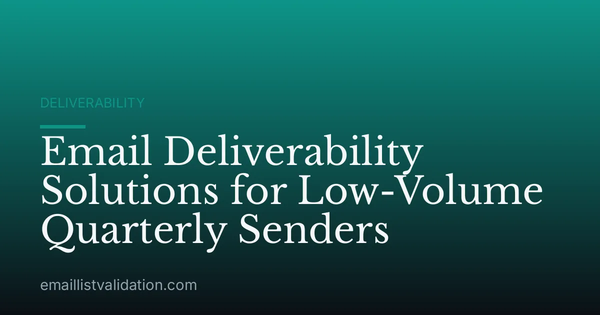 Email Deliverability Solutions for Low-Volume Quarterly Senders