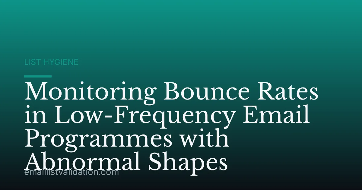 Monitoring Bounce Rates in Low-Frequency Email Programmes with Abnormal Shapes