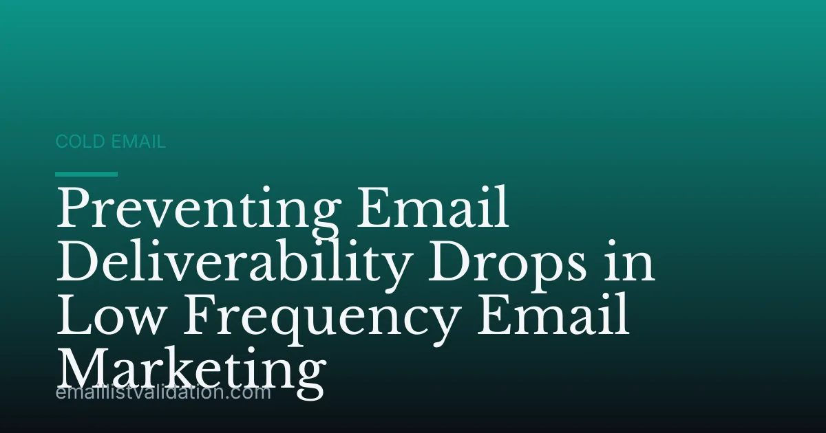 Preventing Email Deliverability Drops in Low Frequency Email Marketing
