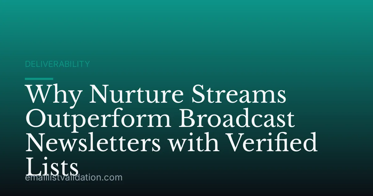 Why Nurture Streams Outperform Broadcast Newsletters with Verified Lists