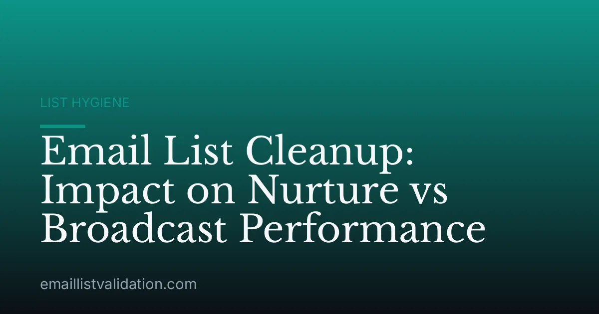 Email List Cleanup: Impact on Nurture vs Broadcast Performance