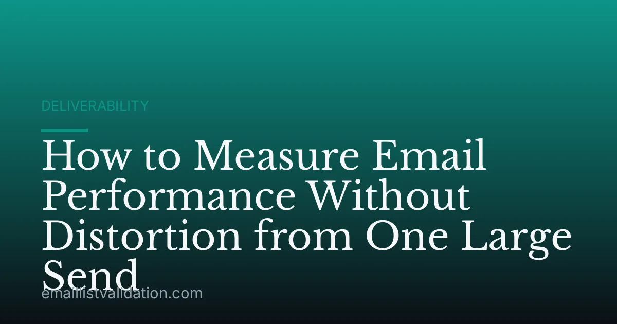 How to Measure Email Performance Without Distortion from One Large Send