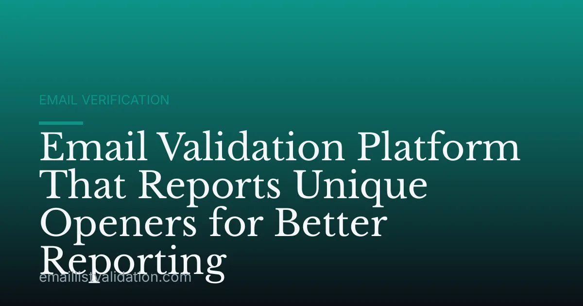 Email Validation Platform That Reports Unique Openers for Better Reporting