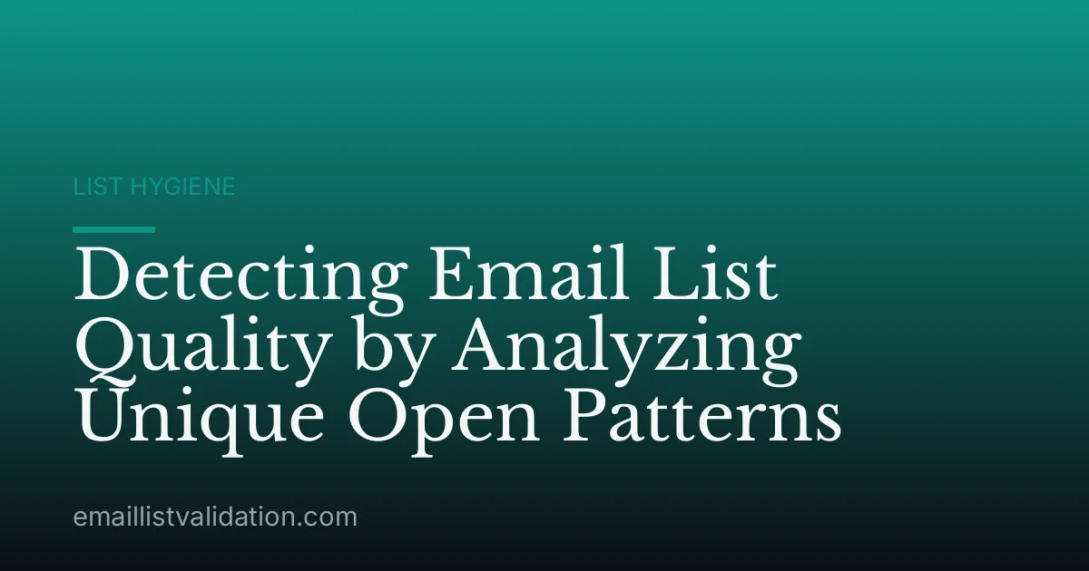 Detecting Email List Quality by Analyzing Unique Open Patterns