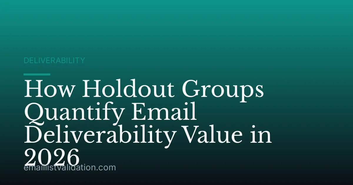 How Holdout Groups Quantify Email Deliverability Value in 2026