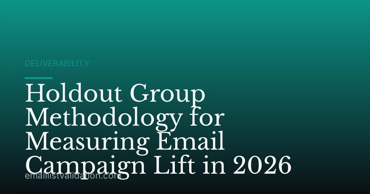 Holdout Group Methodology for Measuring Email Campaign Lift in 2026