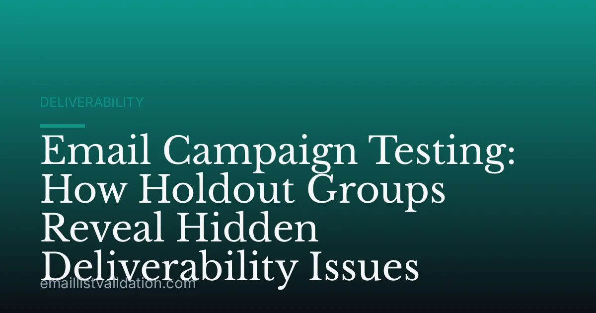 Email Campaign Testing: How Holdout Groups Reveal Hidden Deliverability Issues