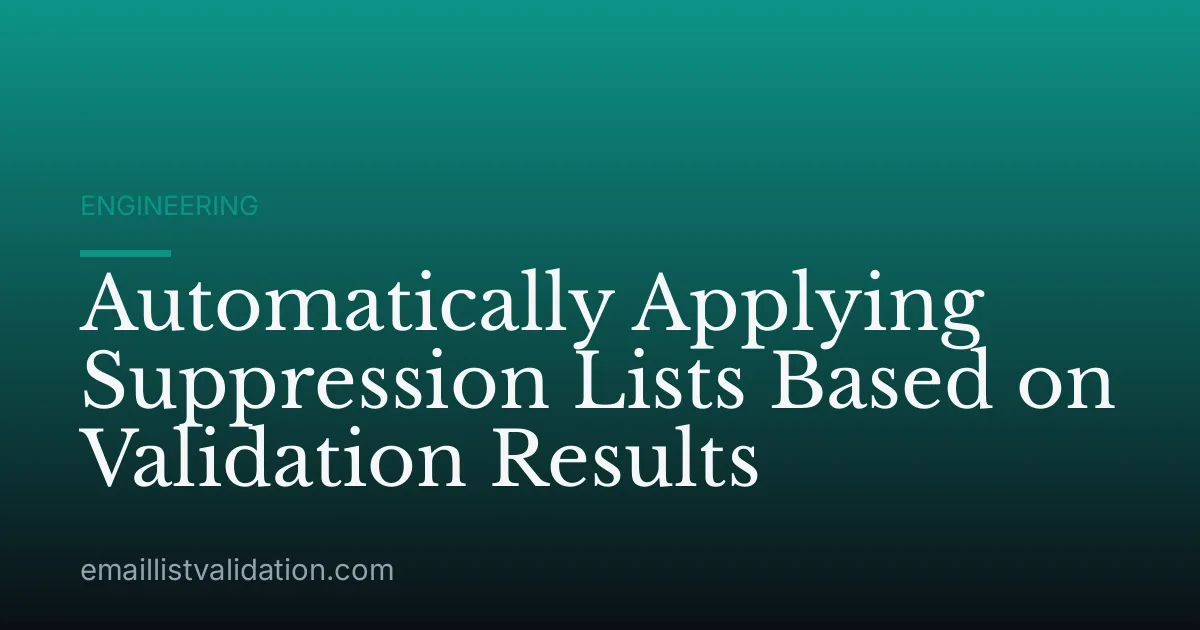 Automatically Applying Suppression Lists Based on Validation Results