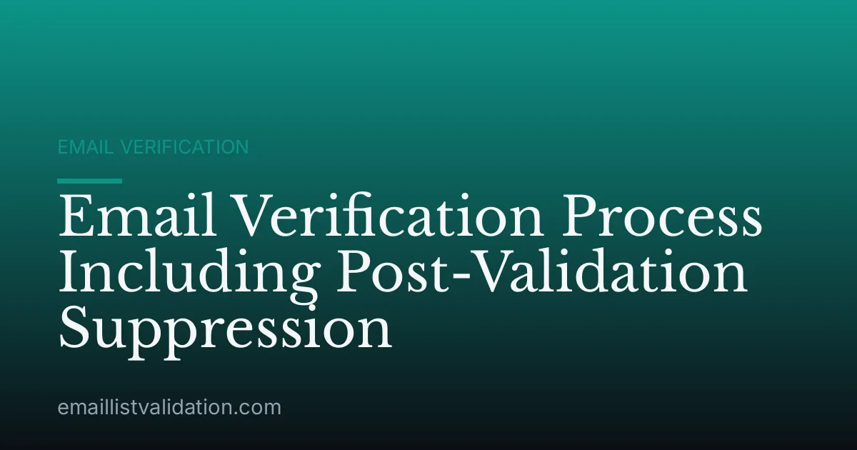 Email Verification Process Including Post-Validation Suppression
