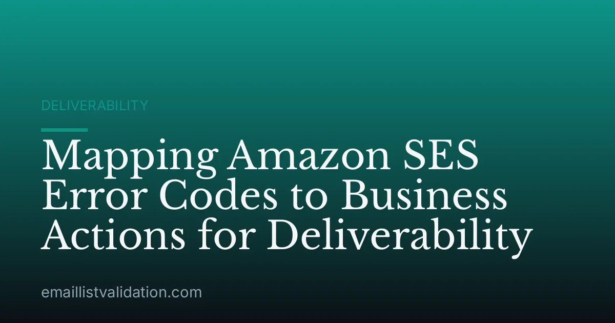 Mapping Amazon SES Error Codes to Business Actions for Deliverability