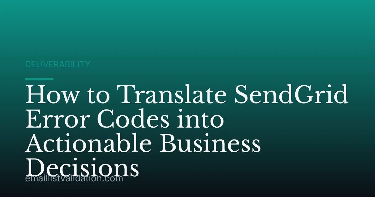 How to Translate SendGrid Error Codes into Actionable Business Decisions