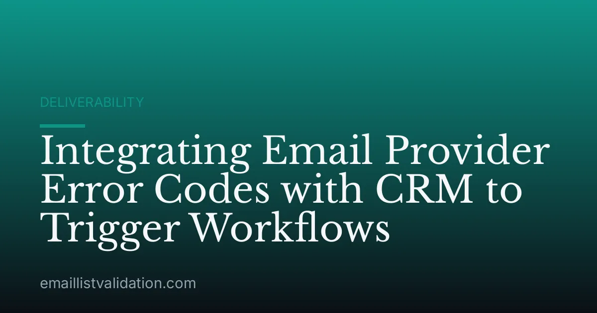 Integrating Email Provider Error Codes with CRM to Trigger Workflows
