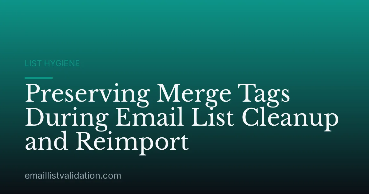 Preserving Merge Tags During Email List Cleanup and Reimport