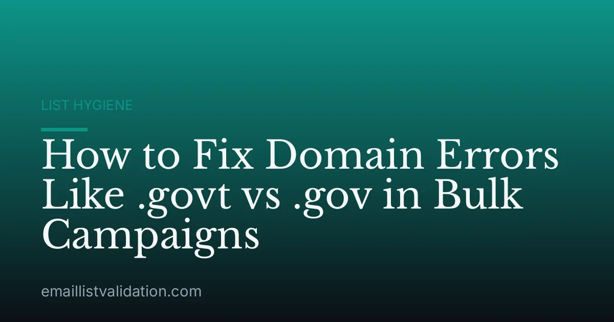 How to Fix Domain Errors Like .govt vs .gov in Bulk Campaigns