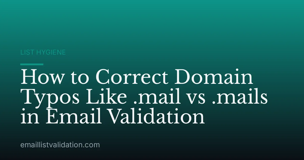 How to Correct Domain Typos Like .mail vs .mails in Email Validation