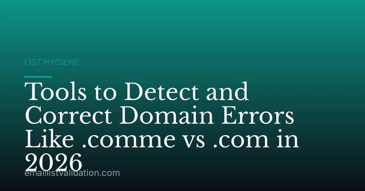 Tools to Detect and Correct Domain Errors Like .comme vs .com in 2026