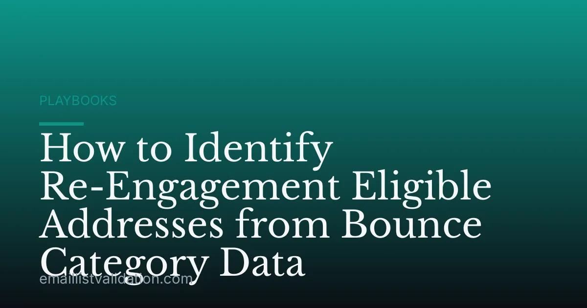 How to Identify Re-Engagement Eligible Addresses from Bounce Category Data