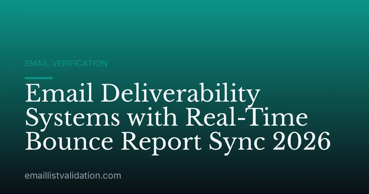 Email Deliverability Systems with Real-Time Bounce Report Sync 2026