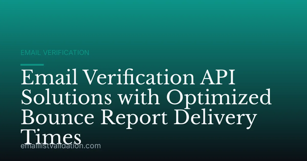 Email Verification API Solutions with Optimized Bounce Report Delivery Times