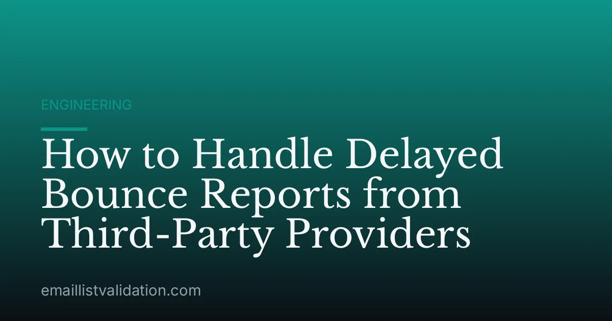 How to Handle Delayed Bounce Reports from Third-Party Providers