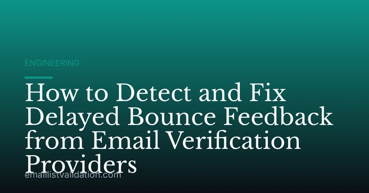 How to Detect and Fix Delayed Bounce Feedback from Email Verification Providers