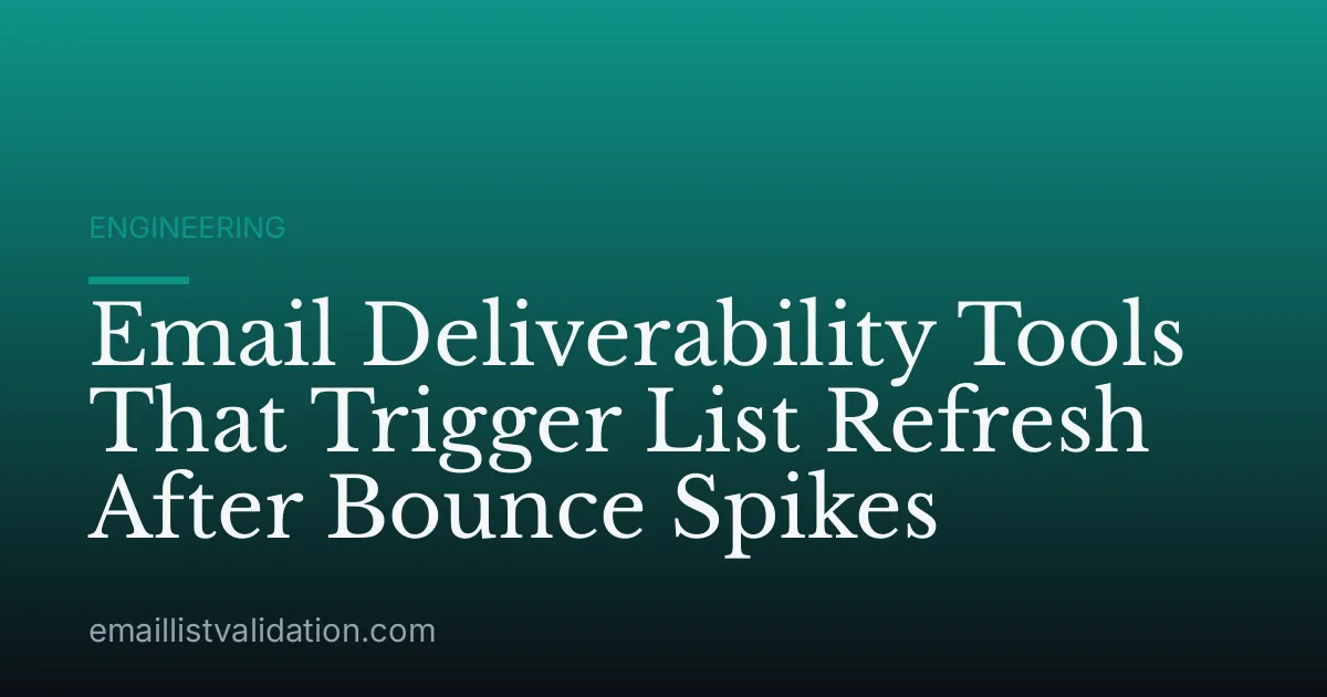 Email Deliverability Tools That Trigger List Refresh After Bounce Spikes