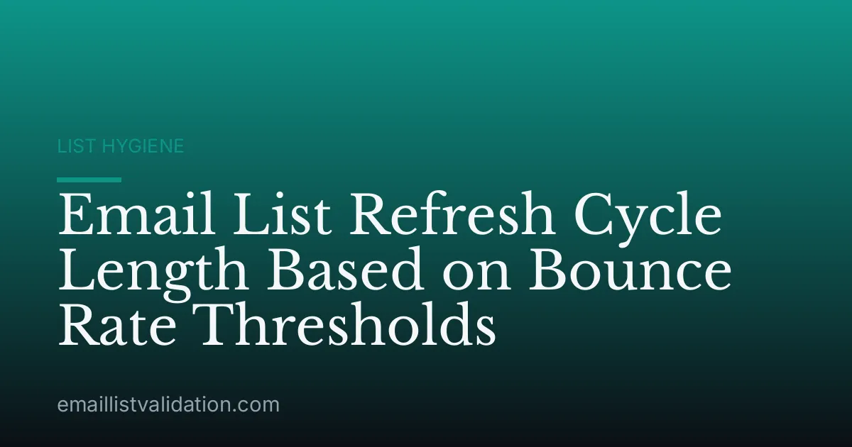 Email List Refresh Cycle Length Based on Bounce Rate Thresholds