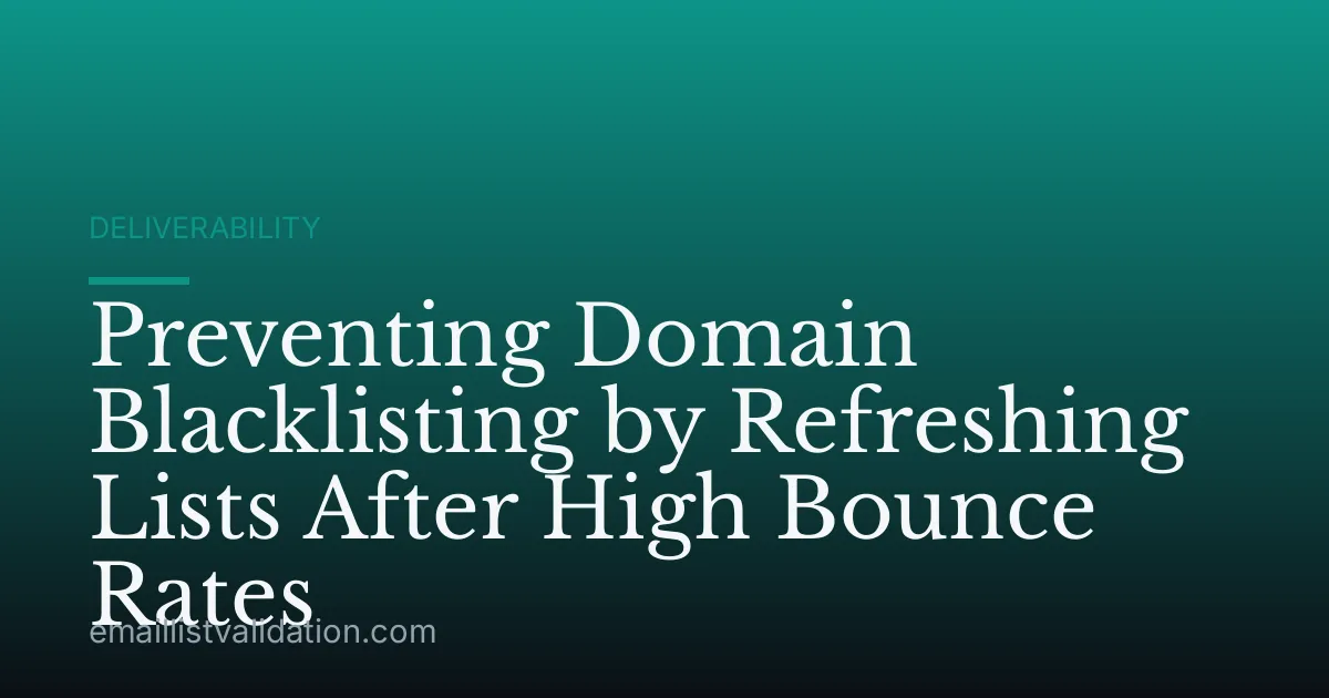 Preventing Domain Blacklisting by Refreshing Lists After High Bounce Rates