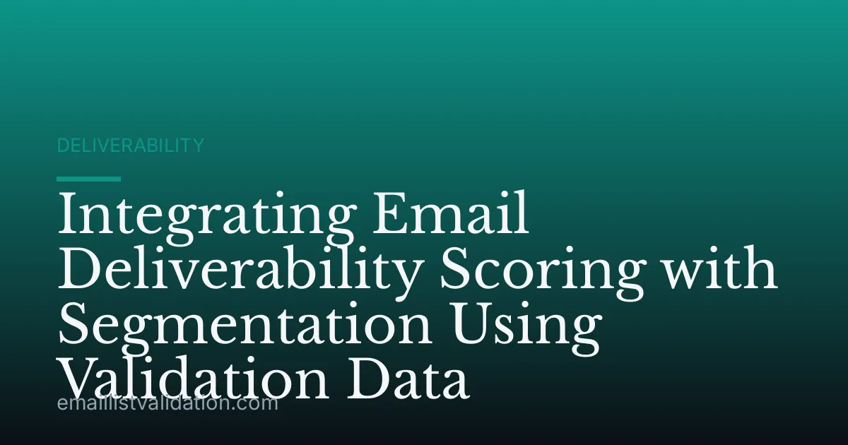 Integrating Email Deliverability Scoring with Segmentation Using Validation Data