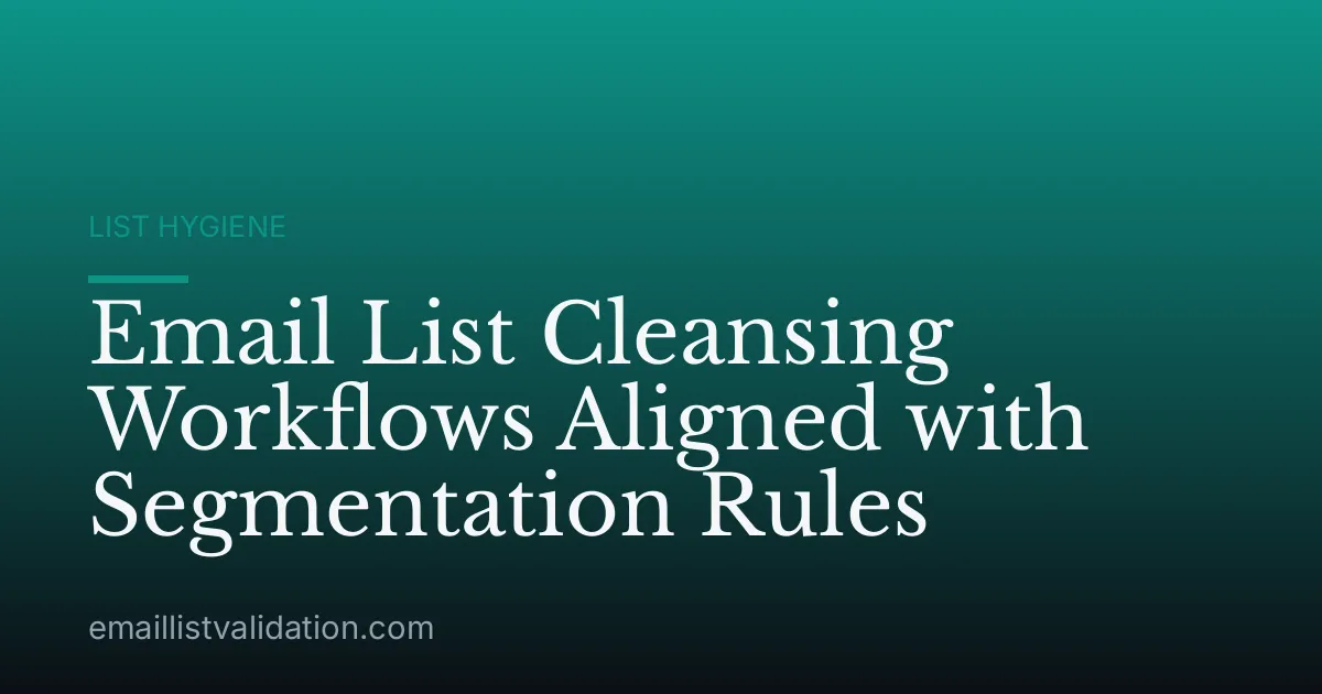 Email List Cleansing Workflows Aligned with Segmentation Rules