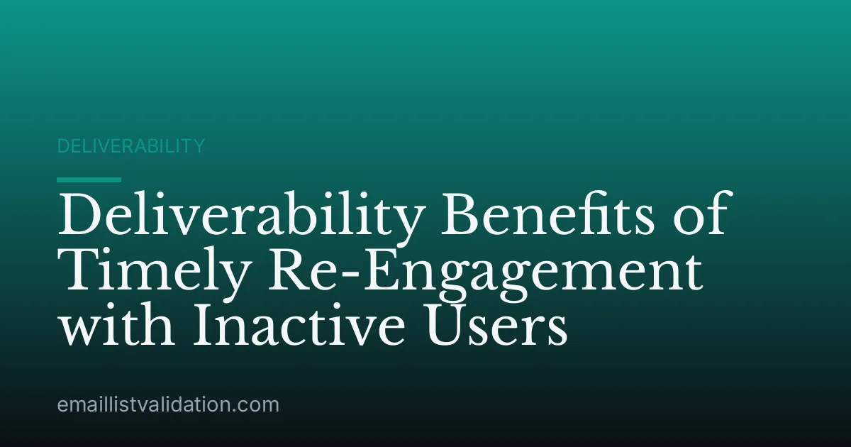 Deliverability Benefits of Timely Re-Engagement with Inactive Users