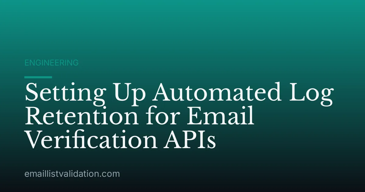 Setting Up Automated Log Retention for Email Verification APIs