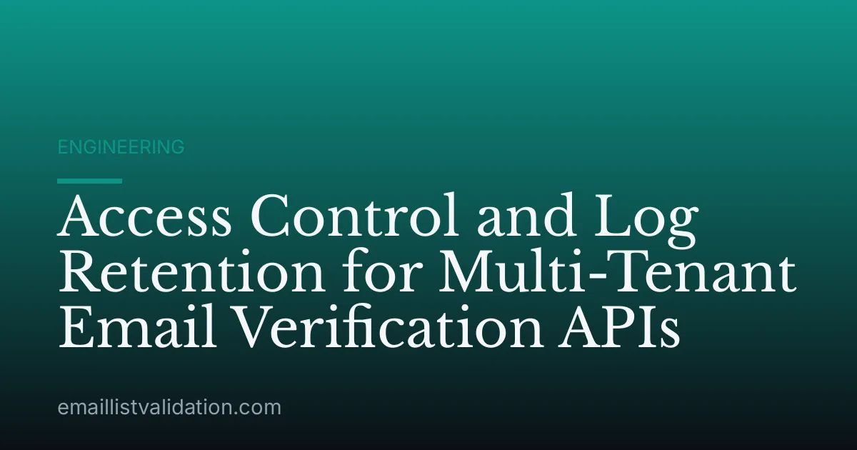Access Control and Log Retention for Multi-Tenant Email Verification APIs
