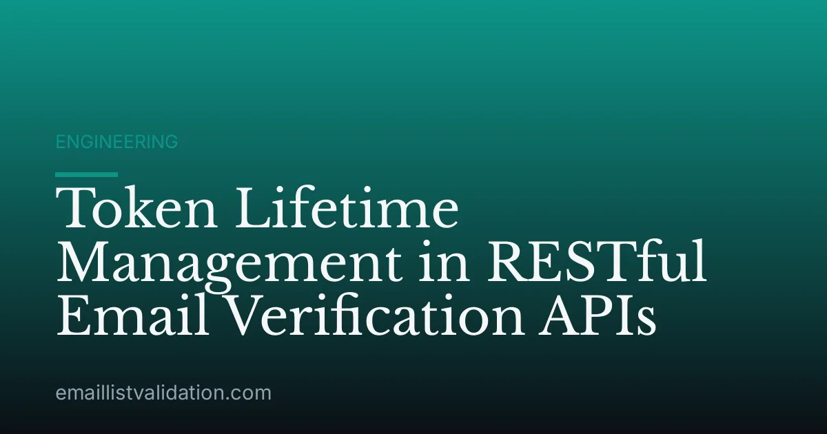Token Lifetime Management in RESTful Email Verification APIs
