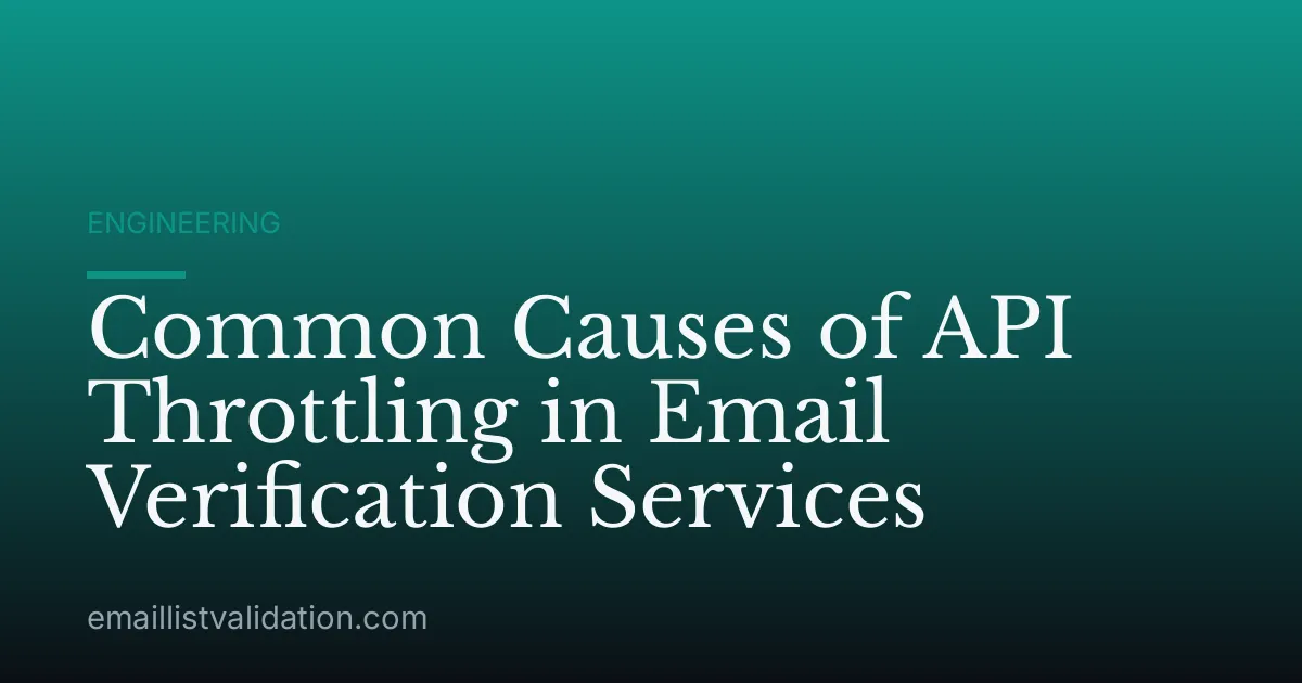 Common Causes of API Throttling in Email Verification Services