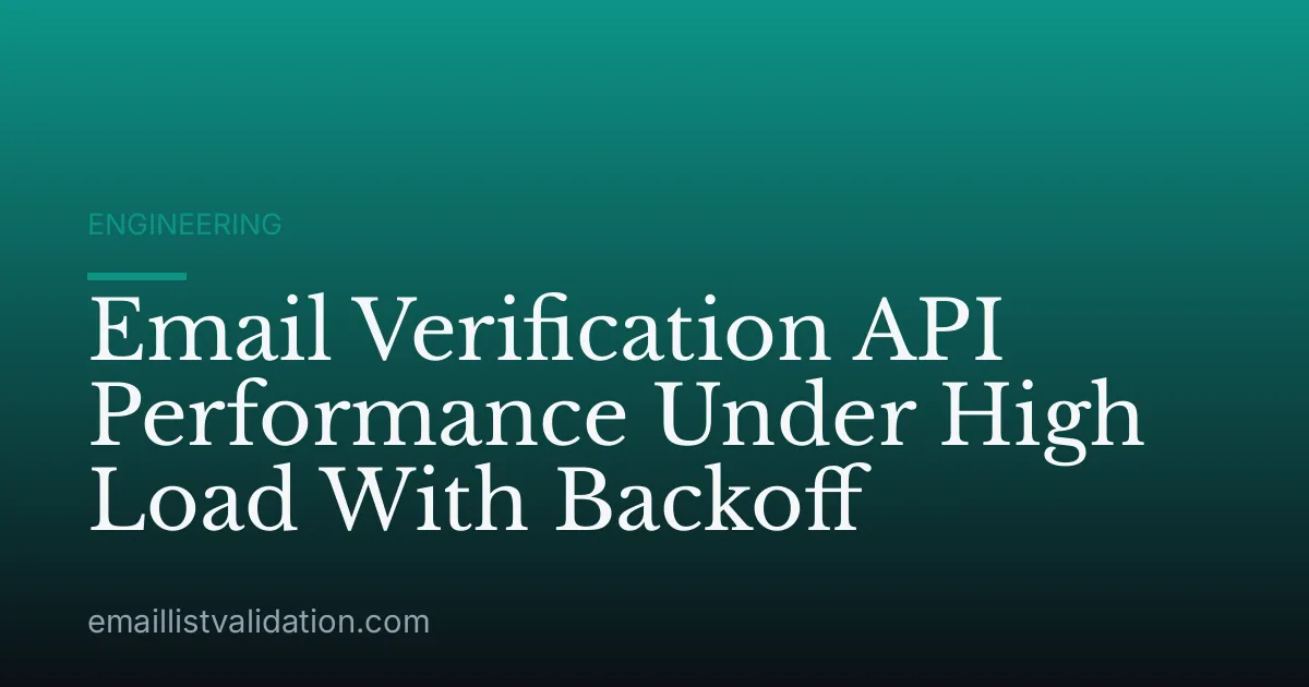 Email Verification API Performance Under High Load With Backoff
