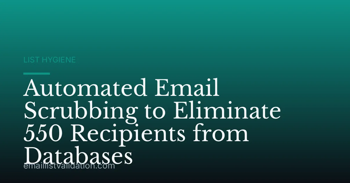 Automated Email Scrubbing to Eliminate 550 Recipients from Databases
