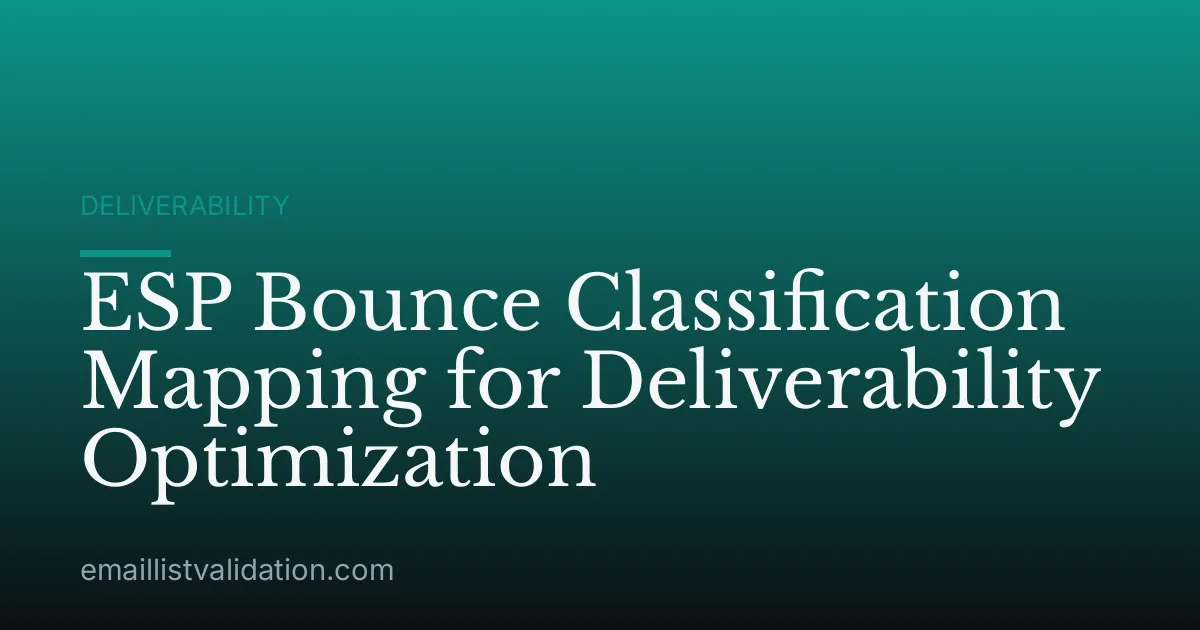ESP Bounce Classification Mapping for Deliverability Optimization