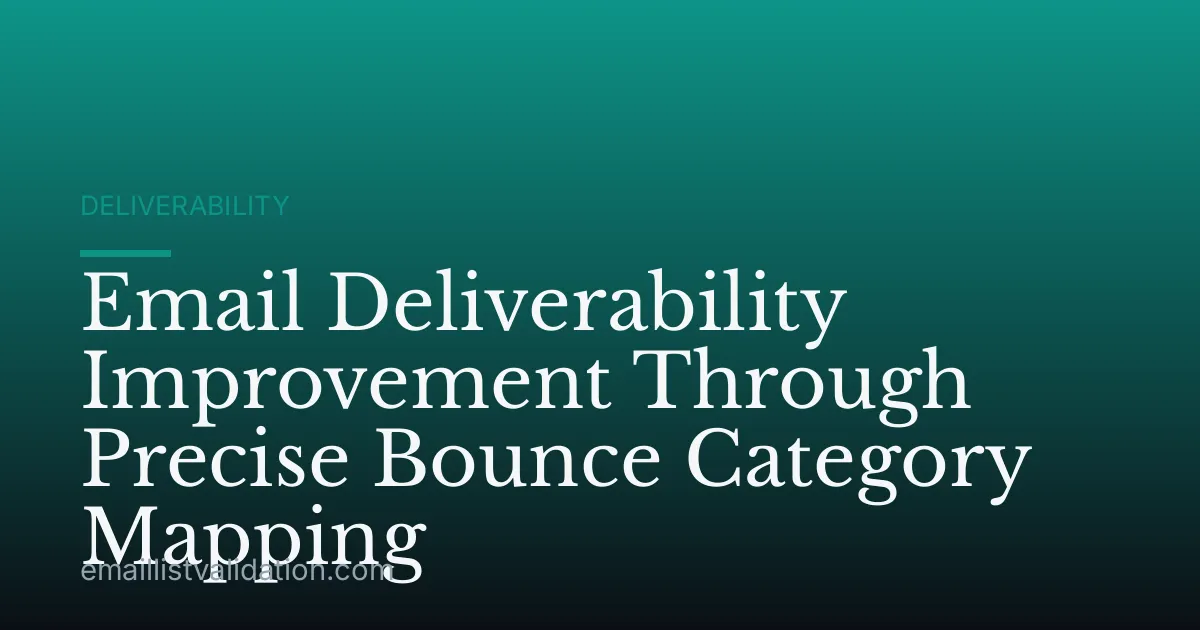 Email Deliverability Improvement Through Precise Bounce Category Mapping