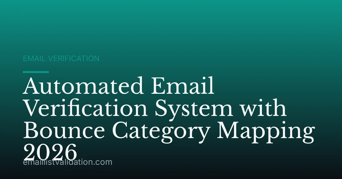 Automated Email Verification System with Bounce Category Mapping 2026