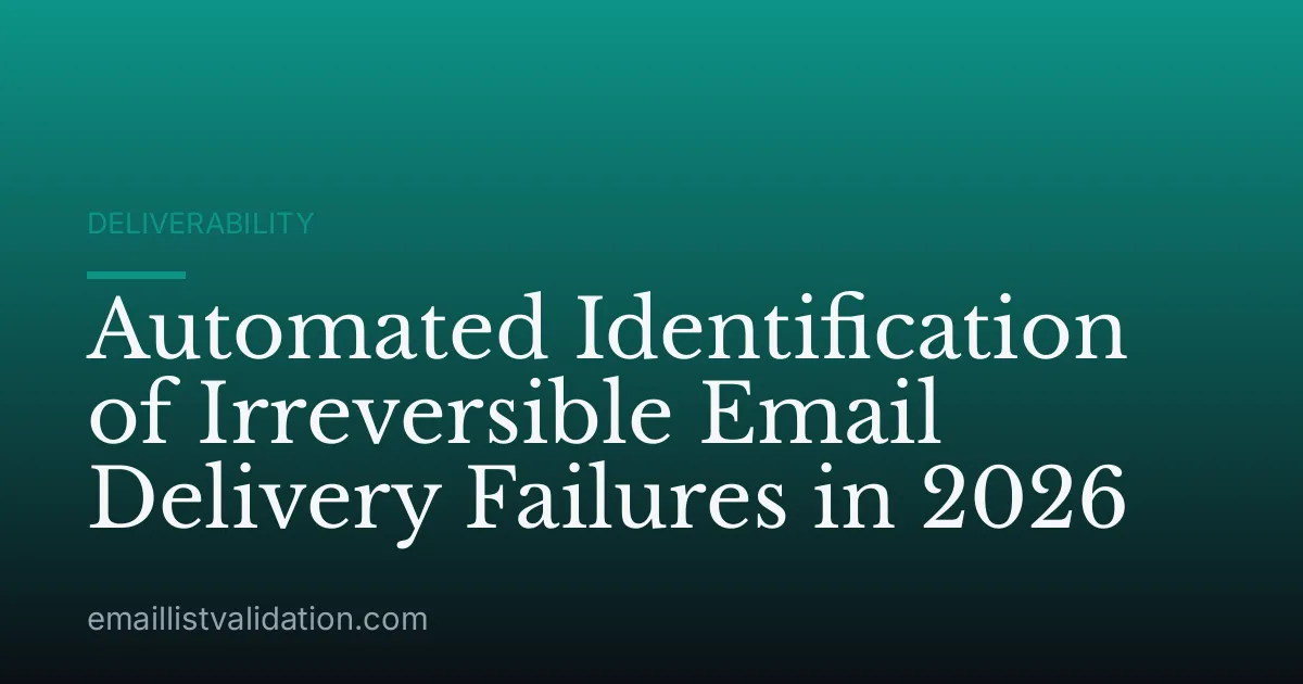 Automated Identification of Irreversible Email Delivery Failures in 2026