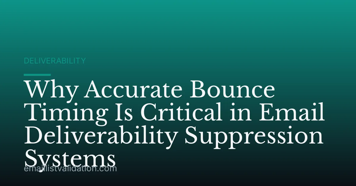 Why Accurate Bounce Timing Is Critical in Email Deliverability Suppression Systems